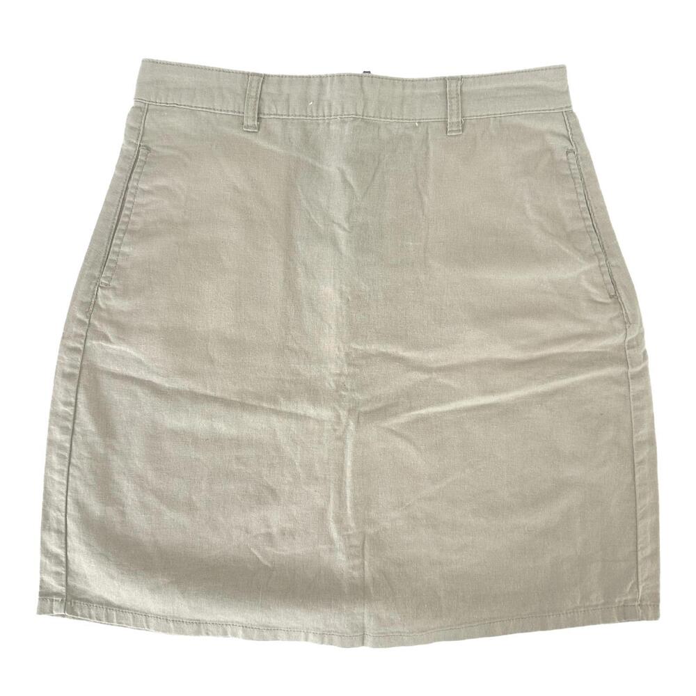 PIECES Women's Linen Blend Beige Pencil Mini Skirt Made in Italy - Size M